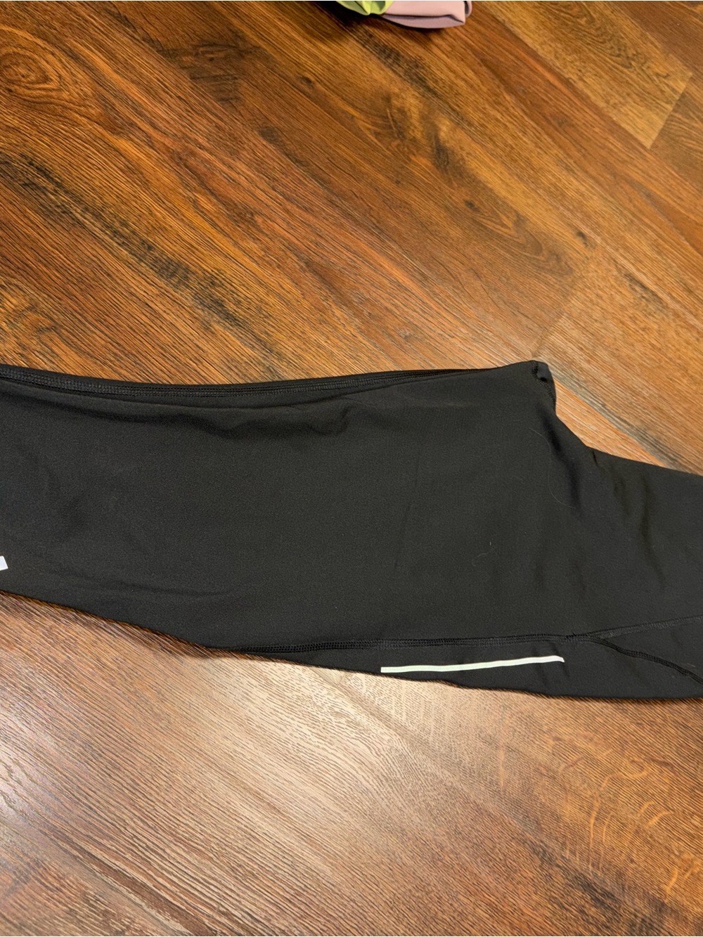 adidas Black Athletic Leggings with Reflective Stripe
